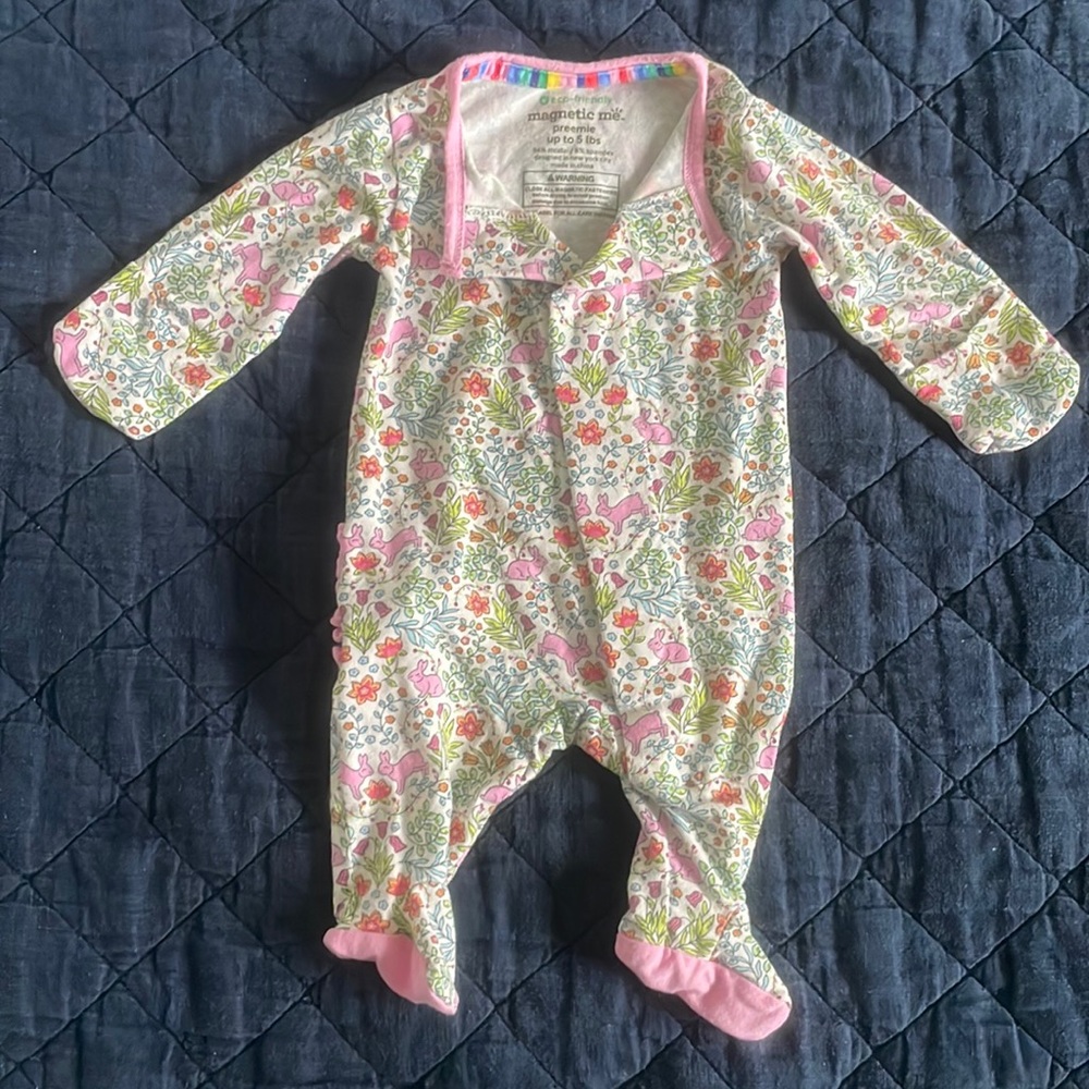 Preemie Magnetic Me Onesie- Hip Hop Modal Ruffle print